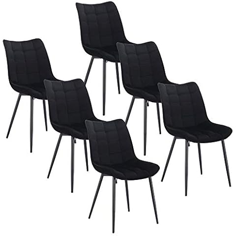 WOLTU Pack de 6 Sillas de Comedor Asiento de Terciopelo Cover