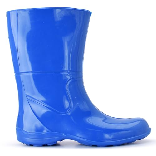 Bota Galocha Masculina e Feminina Plástica Para Limpeza Faxina e Dias Chuvosos Antiderrapante Super Leve (AZUL, BR, Adulto, Numérico, 35)