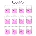 Labvida Upgrated 10ml Beaker Set, 12pcs of Beaker Shot Glasses, Low Form Glass Beakers Set, 3.3 Boro with Printed Graduation, LVA036