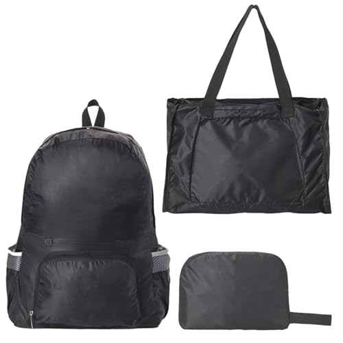 Zaino Pieghevole Ultraleggeri,Resistente All'acqua Zaino da Trekking,Unisex zaino da viaggio,Zaino da Campeggio Multifunzionale Nero,Adatto per Gli Sport all' Aperto,l'Arrampicata su Roccia