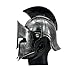 MILERUN Plastic Ancient Roman Spartan Gladiator Helmet Costume Accessory for Battle Play Halloween Cosplay LARP Silver