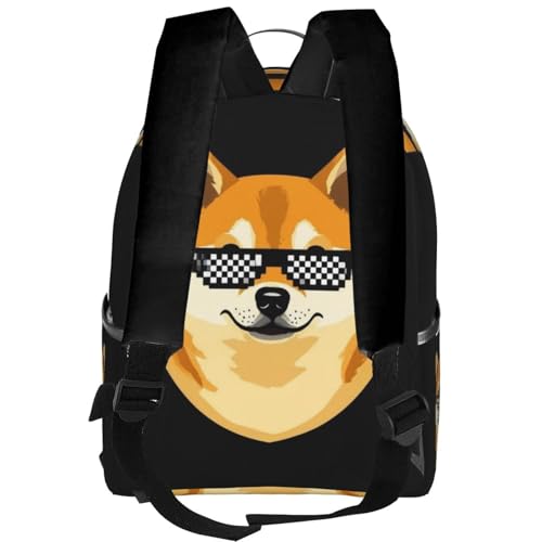 Weekend Overnight Large Daypack, Spacious Funny Shiba Inu Thug Dog Life Sunglasses Travel Backpack for Women Men3