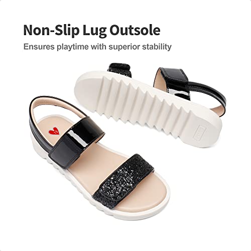 Image of DREAM PAIRS Girls Sandals Glitter Two Strapped Casual Open Toe Sandals Little Kid /Big Kid