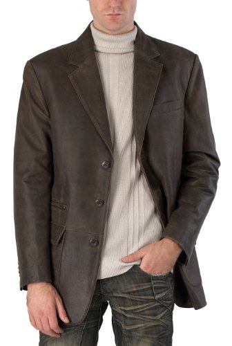 BGSD Men Mark 3-Button Distressed Cowhide Leather Blazer Sport Coat Jacket2