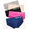 Reebok-Womens-Underwear-Seamless-Hipster-Briefs-5-Pack Reebok Women's Underwear – Seamless Hipster Briefs (5 Pack), Size Medium, Grey Light/Rose/Hot Pink/Black/Blue