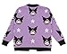 Kuromi Stars All-Over Print Women's Purple Long Sleeve Cardigan-XL