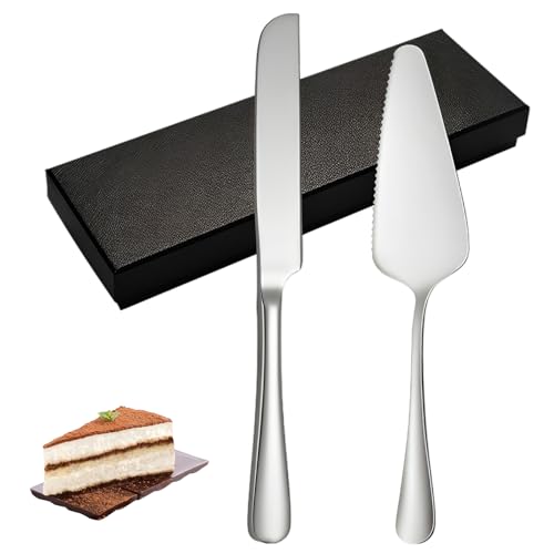 Ensemble Couteau Et Serveur à Gâteau De Mariage - Inox Et Or - Set Découpe Gâteau - NEUF