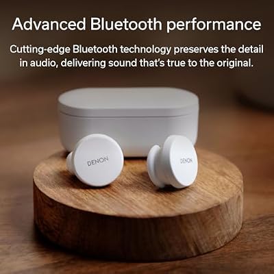 Denon PerL True Wireless Earbuds - Adaptive Active Headphones Wireless Noise Canceling, Masimo Adaptive Acoustic Technology, Spatial Audio, 24Hr Battery Life, Wirefree Charging, Black