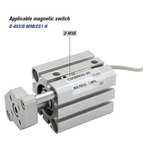 Vérin pneumatique CQMB 16 mm à guidage renforcé et course précise de 30 mm - 6
