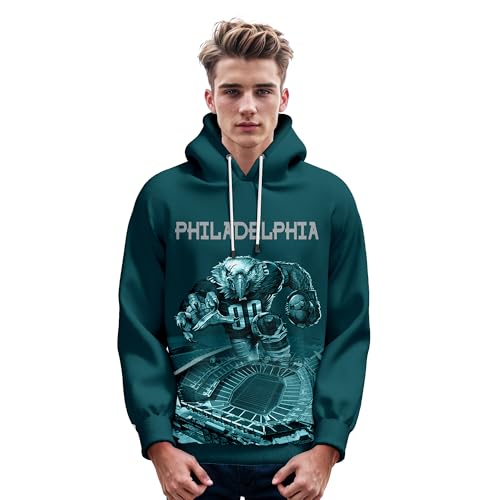 Custom Football Hoodies Personalized 3D Mascot Sweatshirts Rugby Gifts for Men Women Youth Add Name and Number3