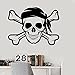 Bandiera pirata nave bandiera vinile decalcomania da parete Jolly bandiera pirata teschio e ossa adesivi raddoppiati croce decorazione barca segno 56 x 42 cm