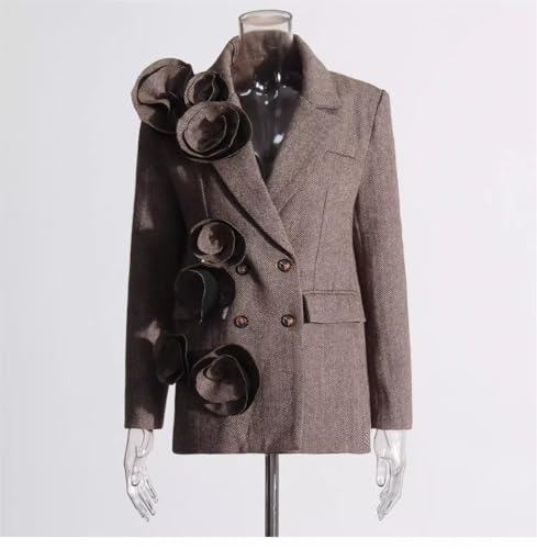 Flower Suits 4 -Women's Three-Dimensional Flower Fashion Suit Jacket Retro Artistic Double Breasted Coat2