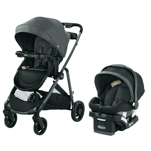 Image of Graco Modes Closer Travel System with SnugRide 35 Lite LX Car Seat & Slide2Me Adjustable Height, Reversible, Lightweight, One-Step Fold, Nash