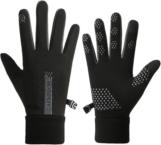 Guantes de invierno para correr con forro polar para mujer, para pantalla táctil, resistentes al viento, para ciclismo, camping, senderismo,