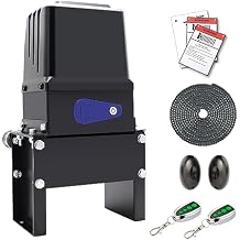 TOPENS CK2500 Automatic Sliding Gate Opener Chain Drive Electric Gate Motor for Heavy Driveway Slide Gate Up to 5700 Pounds Security Gate Operator AC Powered with 20ft Roller Chain and Remote Control