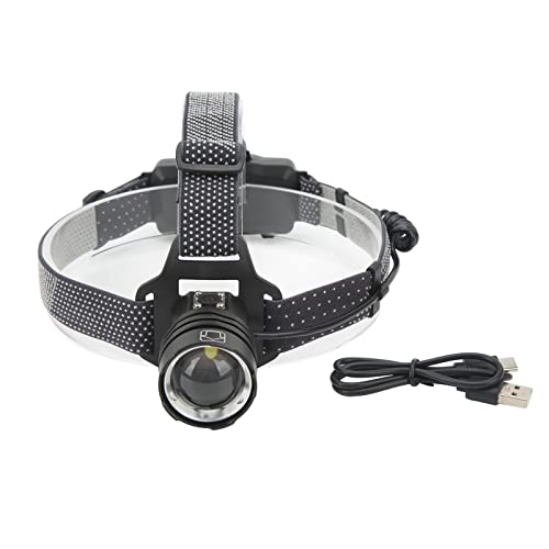 Lampe frontale LED XHP50 rechargeable puissante en aluminium pour randonnée et bivouac
