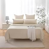 WELLS & WILLOW Bambus Lyocell Bettwäsche (Sandbeige, 135 x 200, 80x80)