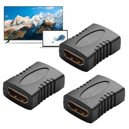 Conector de vídeo genérico para monitor – Adaptador en miniatura hembra a hembra para pantalla | Cable 4K HDR Cabeza recta Accesorios audio-vídeo para PC, ordenadores portátiles y cámaras