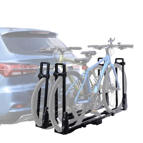GATHERSKY Hitch Bike Rack 2-Bike Folding Hitch Mount Rack (2-Inch Receiver) Bike Carrier with 2 Arms Hitch Mount Bicycle Rack for Car SUV