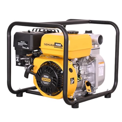 Nemura Pompe à Eau Thermique 209cm3 - Moteur 4 temps Puissant et Fiable - Débit 36 m3/h - Raccord de 50mm - Idéale pour Jardins et Espaces Extérieurs - Qualité...