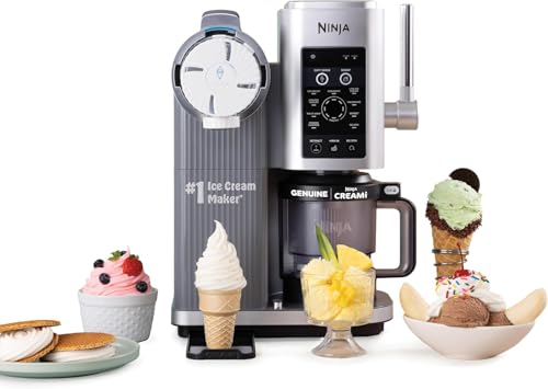 Image of Ninja CREAMi Scoop & Swirl Ice Cream Maker and Ice Cream Yogurt Maker with 2 Tubs, 13 Functions, Makes Ice Cream, Creamy Ice Cream, Gelato, Sorbet, Smoothie and More, Bonus Option, Silver, NC701EU