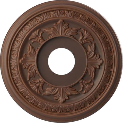 Image of Ekena Millwork CMP16BADRU Baltimore Thermoformed PVC Ceiling Medallion (Fits Canopies up to 6 1 /2 inch), 16 inchOD x 3 1 /2 inchID x 1 inchP, Universal Aged Metallic Rust