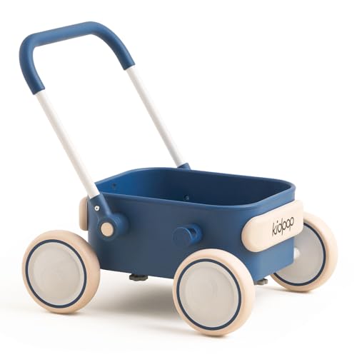 Image of Kidpop PULA 2-in-1 Push and Pull-Along Wagon, Baby Push Walker for First Learner from 7 Month to 4 Year, One Year Birthday Gifts, Sturdy and Safe, Indoors and Outdoors (Navy Blue)