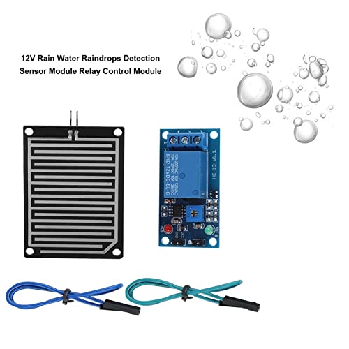 Rain Water Sensor Module, Raindrops Sensor, Raindrops , 12V Rain Water Detection Module Relay Control with Relay and 20cm cable - Image 2