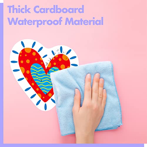 50 Pcs Colorful Heart Cutouts, Double-Sided Printing Heart Accents Cut-Outs Bulletin Board Classroom Decoration In 10 Designs Valentines Decoration Party Supplies For Kids Teacher Student #TOP3