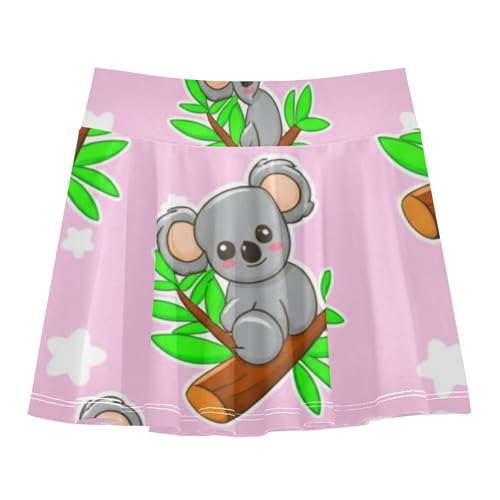 Dance Golf Girls Skorts Athletic Shorts Kids Tennis Skirts Teen Skirt Cute Cartoon Koalas Pink 4t2
