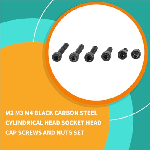 1260 Pcs M2 M3 M4 Bolts and Nuts Set, Hex Socket Head Cap Screws Bolts and Nuts and Washers Assortment Kit - Image 3