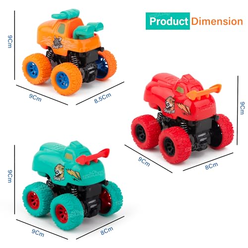 Image of Zest 4 Toyz Monster Truck 4WD Friction Powered Toy | 360 Stunt Car | Pullback Action Durable High-Density Alloy Plastic | Educational Gift Toys for Boys Girls 3-7 Years - Assorted (Pack of 1)