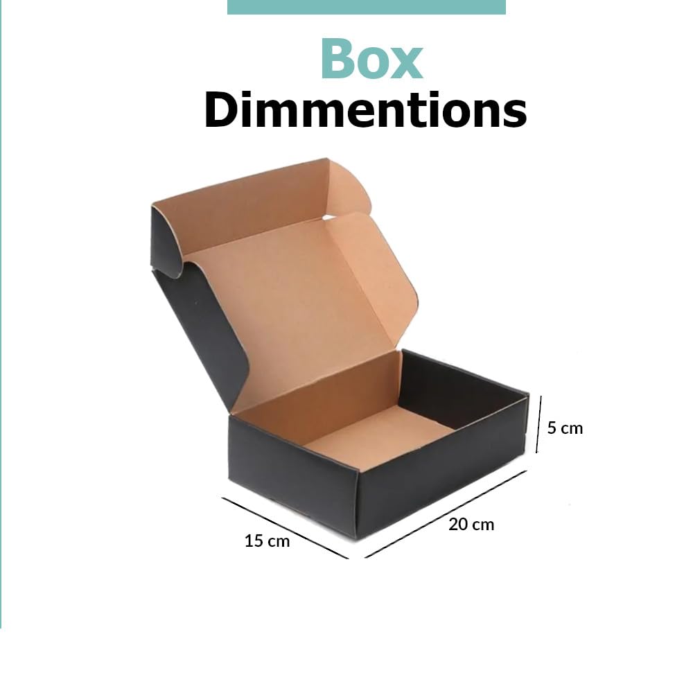 PACKAGING HERO Premium Cardboard Postal Boxes, 20 x 15 x 5 cm (approx. 7.9 x 5.9 x 2 inches), Black Gift Boxes for Packaging, Shipping Box Mailers, Pack of 10. - Image 2