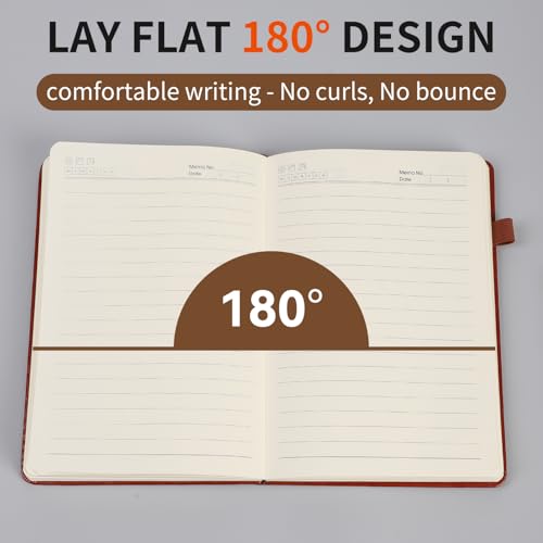 Journal A5 doublé en cuir 100 g/m² carnet de notes ligné - 6