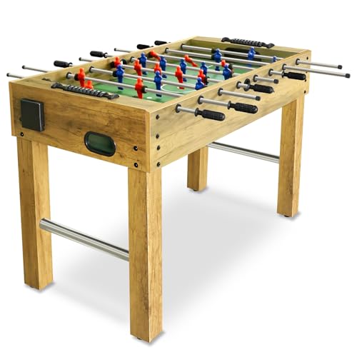 Hyner 48 Inch Football Table, Freestanding Wooden Foosball Table for Home Game Room, Indoor Family Entertainment Center for Kids and Adults
