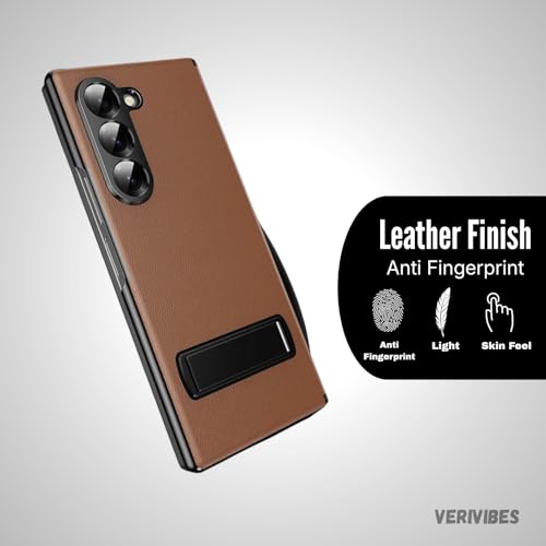 Image of Magnetic Flip Case Compatible with Samsung Galaxy Z Fold 7 (2025) | Premium Leather Finish | Multi-Angle Stand | Full Body & Hinge Protection | Slim Luxury Business Cover - Brown
