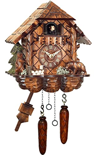 Alexander Taron 404Qm Engstler Battery-Operated Cuckoo Clock - Full Size - 9.75" H X 9" W X 6.25" D, Brown #TOP11
