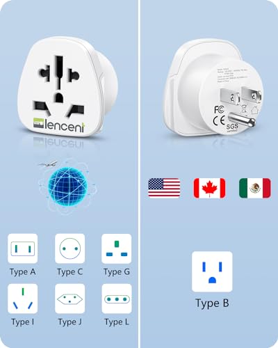 Lencent 613310829850 World To Us Plug Adapter, [2 Packs] European Eu Europe/Uk/Australia/China/Italy To Usa American Outlet Power Adaptor Travel Plug Converter thumb #1