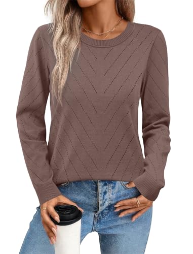SAMPEEL Womens Sweaters Crew Neck Long Sleeve Tops Knit Soft Pullover Sweaters Cozy Dressy Casual Shirts Fashion Clothing2