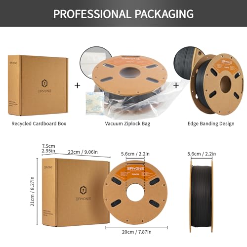 Image of ERYONE Matte 3D Printer PLA Filament 1.75 + /- 0.03mm, Matte Filament PLA 1KG(2.2LBS) Spool, Black