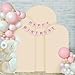 ROMANKAS Wedding Arch Cover 6ft 6.6ft 7.2ft Set of 3 Beige Arch Backdrop Cover Fitted Spandex Cover for Arch Stretchy Arch Covers Elegant Balloon Arch Cover for Reception Party Arch Supplies