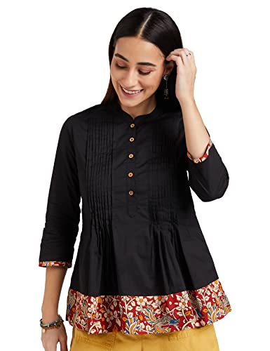 Image of Amazon Brand - Myx Women Cotton Regular Fit Casual Kurti (Available in Plus Sizes)