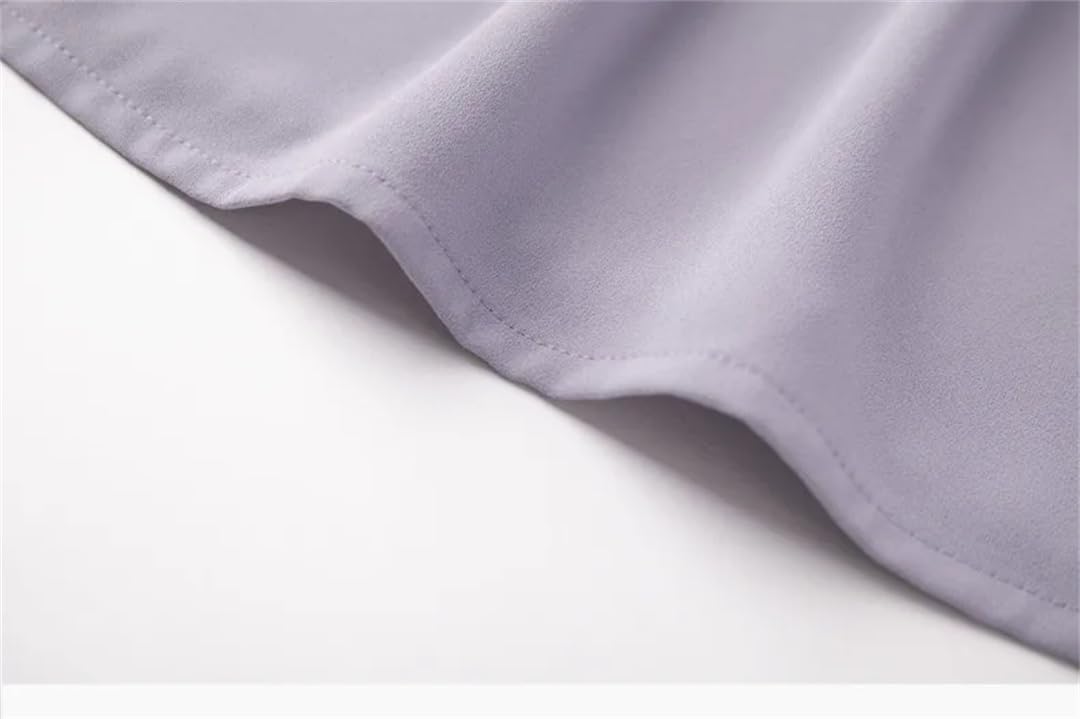 Blusa de gasa para mujer, manga larga, color liso, holgada, elegante