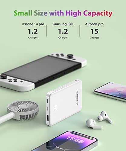 Alongza 2 Pack 6000Mah Built-In Cable Power Banks Small Lightweight Portable Charger Slim Battery Pack For Iphones And Android #TOP6