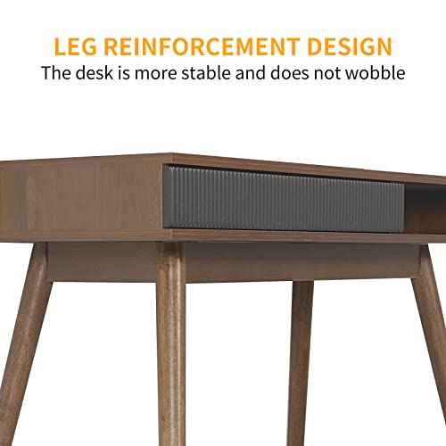 Arts Wish Office Desk Mid Century Modern Desk Writing Desk With Drawer Simple Home Office Desk Mid Century Desk, Walnut #TOP6