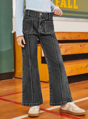 blibean Tween Girls Wide Leg Jeans Zimbaplatinum Demin Pants Size 6-15 Years2