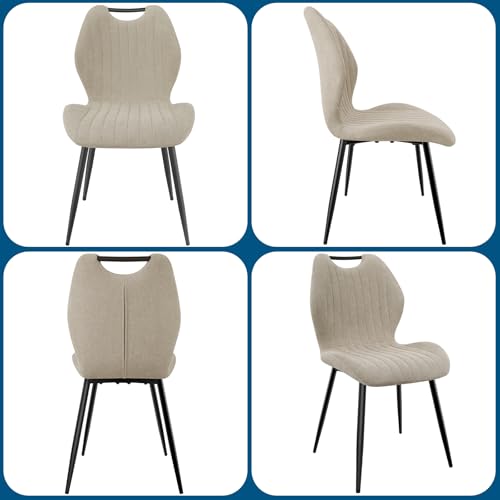 Lot 6 chaises salle à manger scandinaves rembourrées JIJIAN