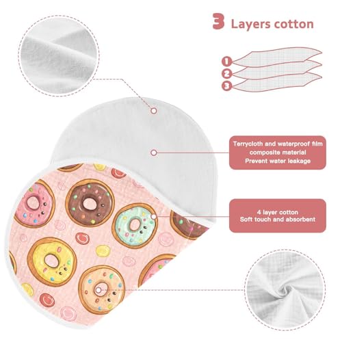 vvfelixl Cute Face Chocolate Donut Burp Cloths for Baby Boy Girls Baby Washcloths Burp Rags 1 Pack3
