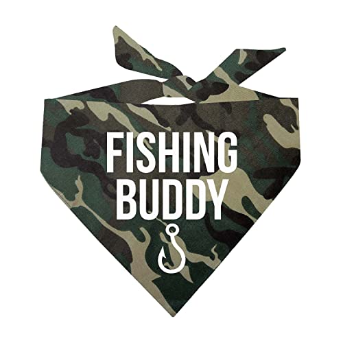 Fishing Buddy Dog Bandana | 100% Cotton Adjustable Triangle |