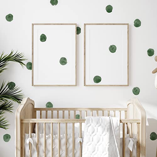 Image of RoyoLam 72pcs 2.2'' Blackish Green Polka Dots Wall Decals Nursery Watercolor Wall Stickers for Kids Removable Peel and Stick Wall Art Decor for Classroom Living Room Bedroom(Blackish Green,6 Sheets)
